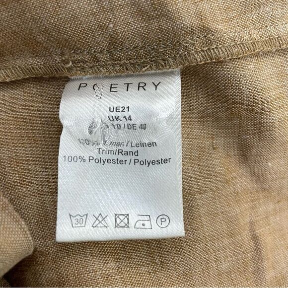 Poetry Crochet Trim Linen Size 10‎ V-neckline Tunic Top - Picture 11 of 11